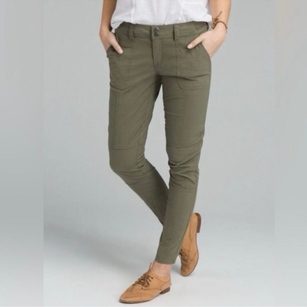 Prana Essex Pants Olive Green Hiking Cargo Organic Cotton Blend Lightweight-8